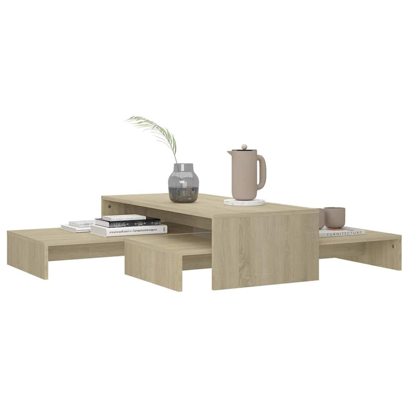 Set măsuțe de cafea suprapuse stejar sonoma 100x100x26,5 cm
