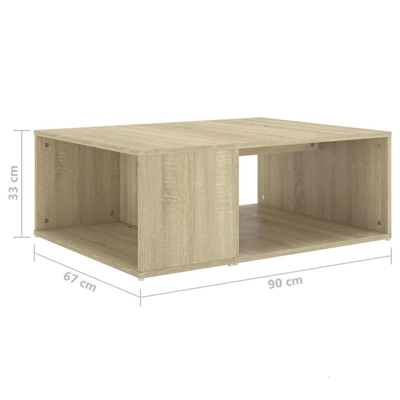 Măsuță de cafea alb și stejar Sonoma 90x67x33 cm lemn prelucrat