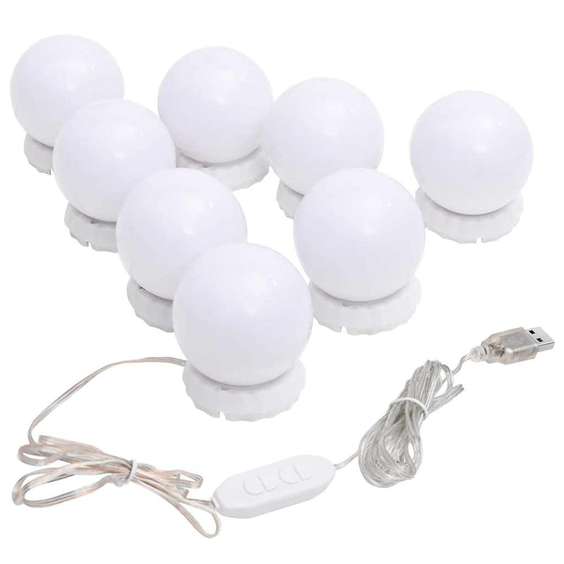 Oglindă de perete cu lumini LED, sticlă, rotundă