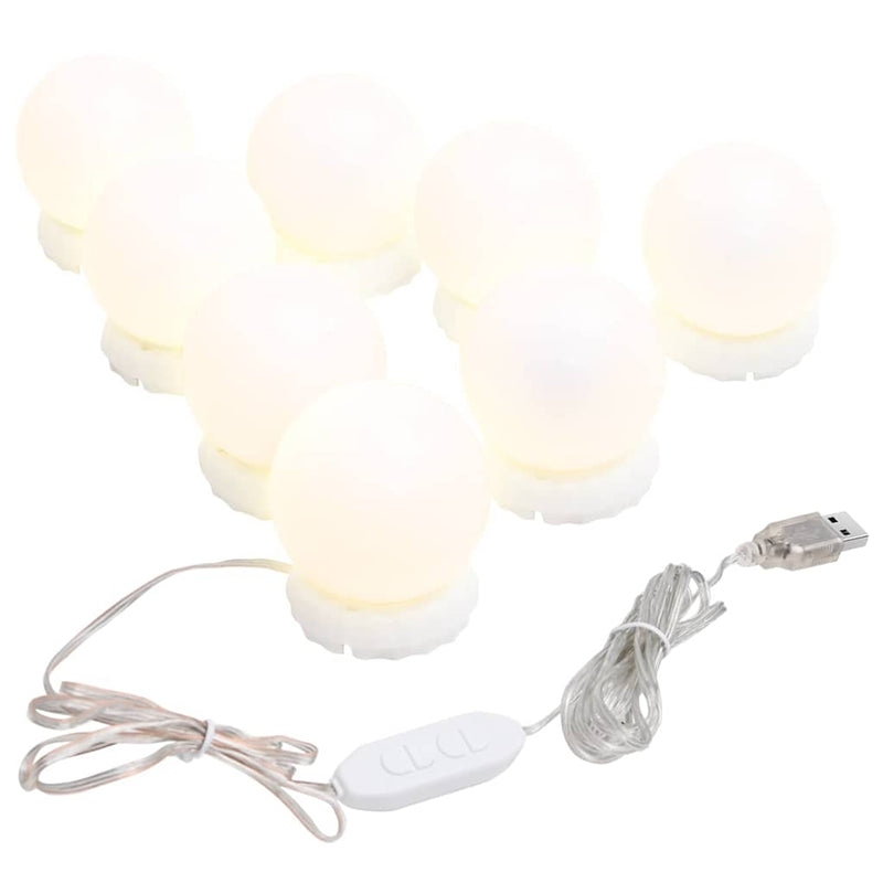 Oglindă de perete cu lumini LED, sticlă, rotundă