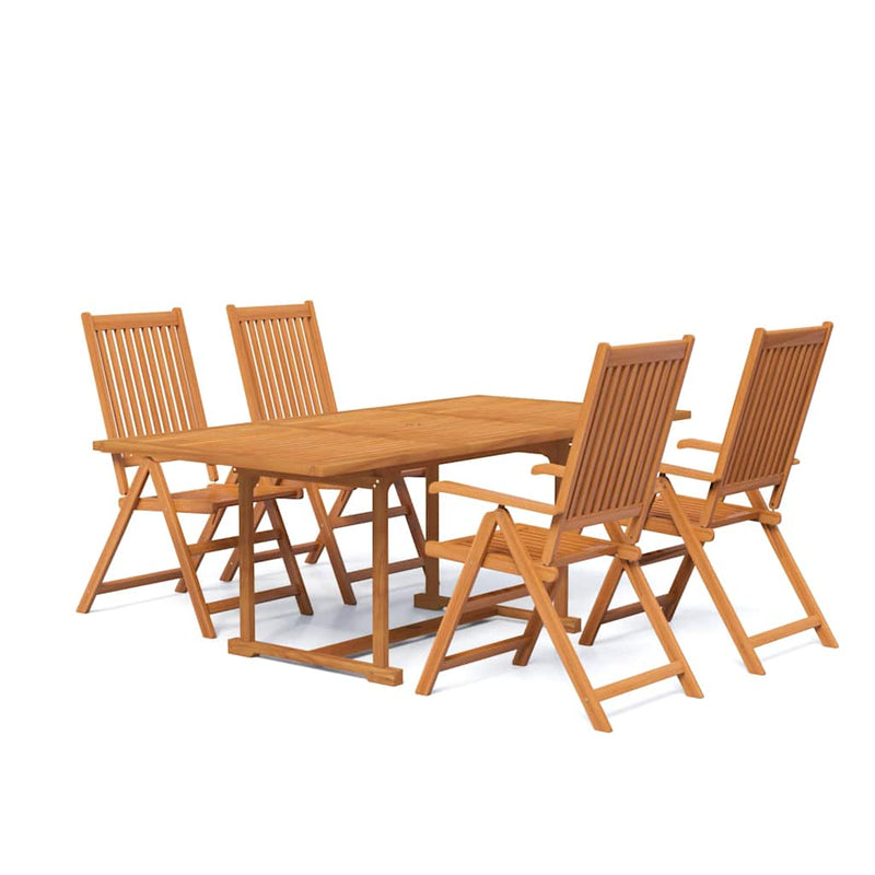 Set mobilier de grădină, 5 piese, lemn masiv de acacia, 150-200 cm