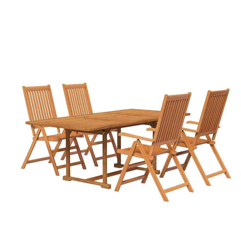 Set mobilier de grădină, 5 piese, lemn masiv de acacia, 150-200 cm