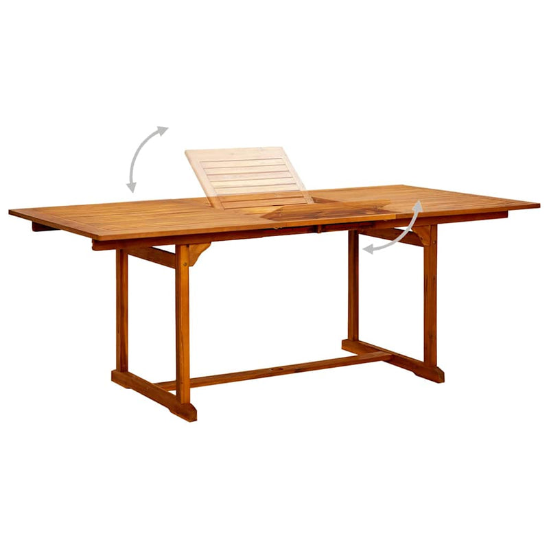 Set mobilier de grădină, 5 piese, lemn masiv de acacia, 150-200 cm