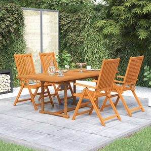 Set mobilier de grădină, 5 piese, lemn masiv de acacia, 150-200 cm