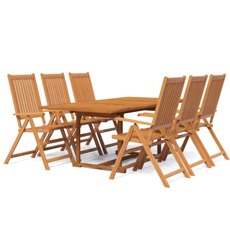 Set mobilier de grădină, 7 piese, lemn masiv de acacia, 150-200 cm