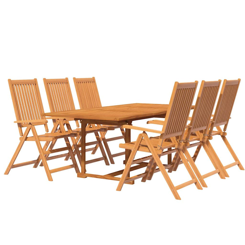 Set mobilier de grădină, 7 piese, lemn masiv de acacia, 150-200 cm