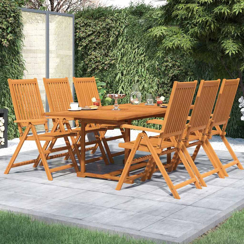 Set mobilier de grădină, 7 piese, lemn masiv de acacia, 150-200 cm