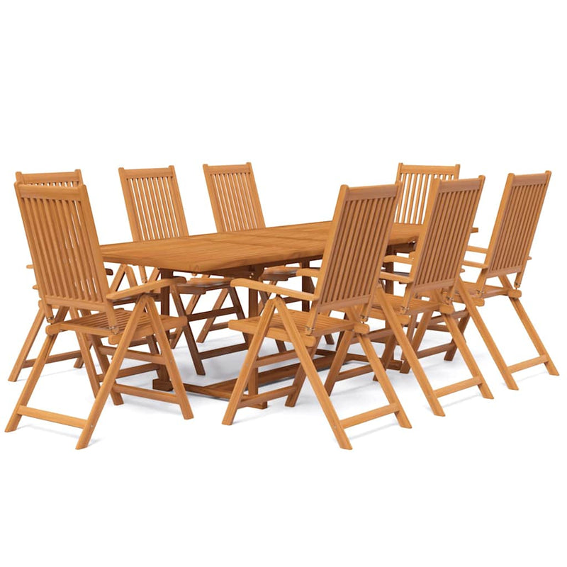 Set mobilier de grădină, 9 piese, lemn masiv de acacia, 160-240 cm