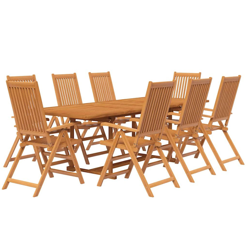 Set mobilier de grădină, 9 piese, lemn masiv de acacia, 160-240 cm