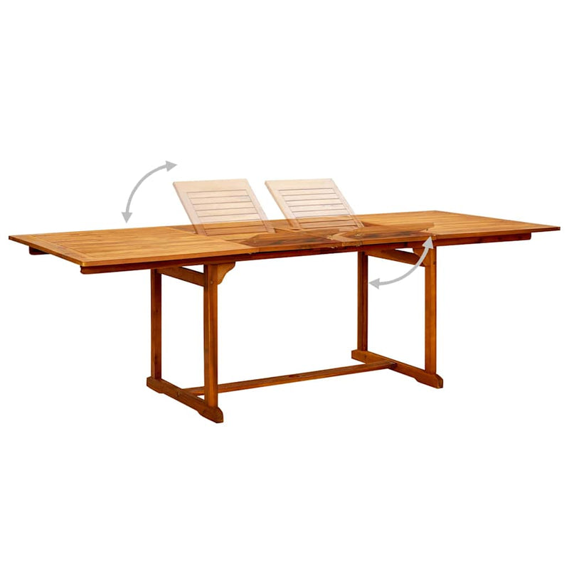 Set mobilier de grădină, 9 piese, lemn masiv de acacia, 160-240 cm