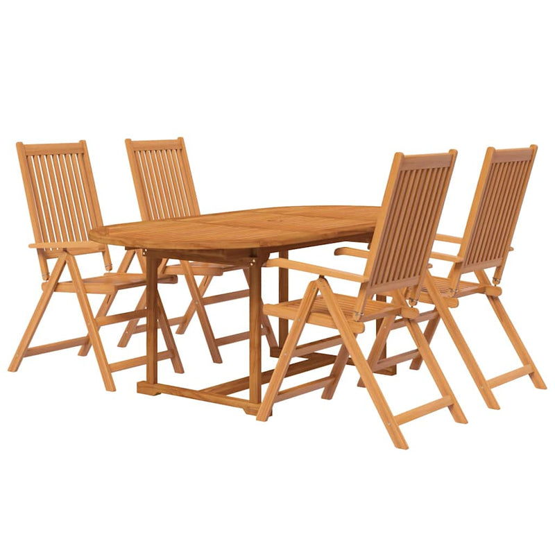 Set mobilier de grădină, 5 piese, lemn masiv de acacia, 120-170 cm