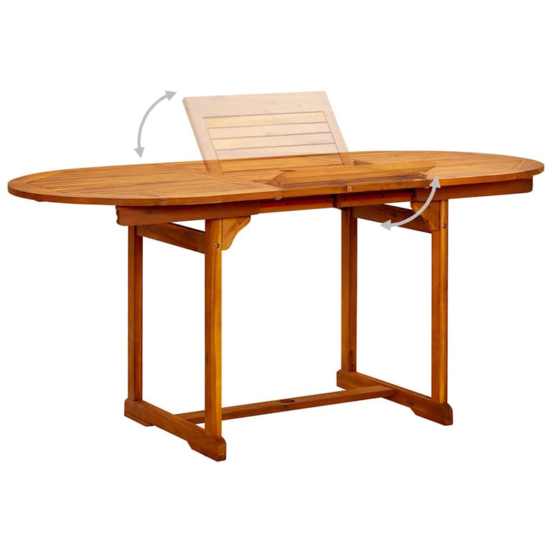 Set mobilier de grădină, 5 piese, lemn masiv de acacia, 120-170 cm