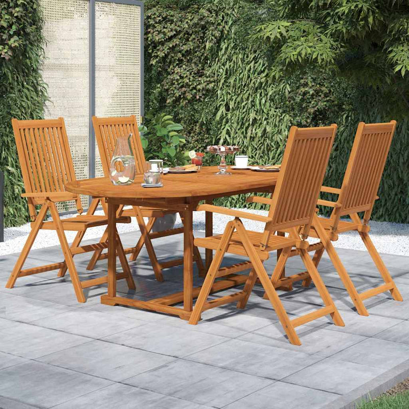Set mobilier de grădină, 5 piese, lemn masiv de acacia, 120-170 cm