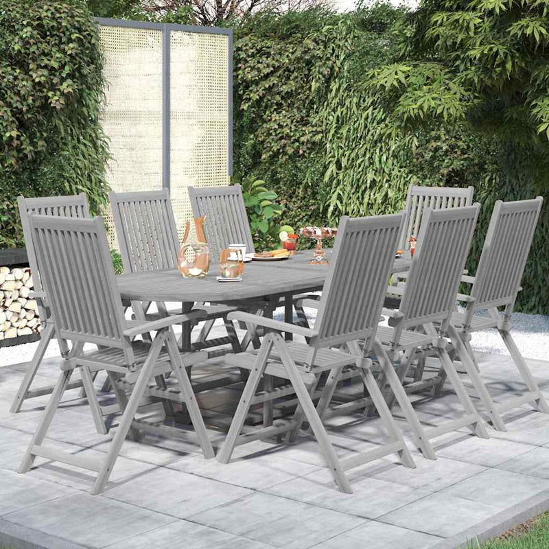 Set mobilier de grădină, 9 piese, lemn masiv de acacia