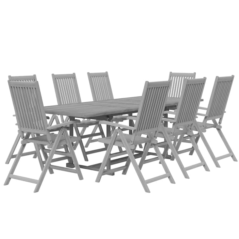 Set mobilier de grădină, 9 piese, lemn masiv de acacia