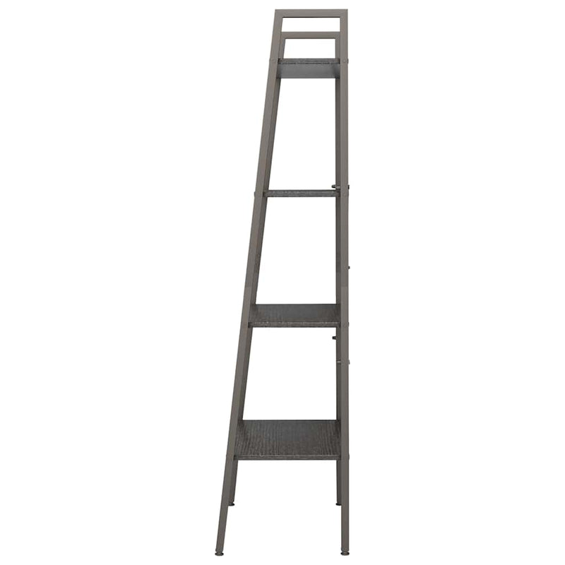 Raft vertical cu 4 niveluri, negru, 56x35x140 cm