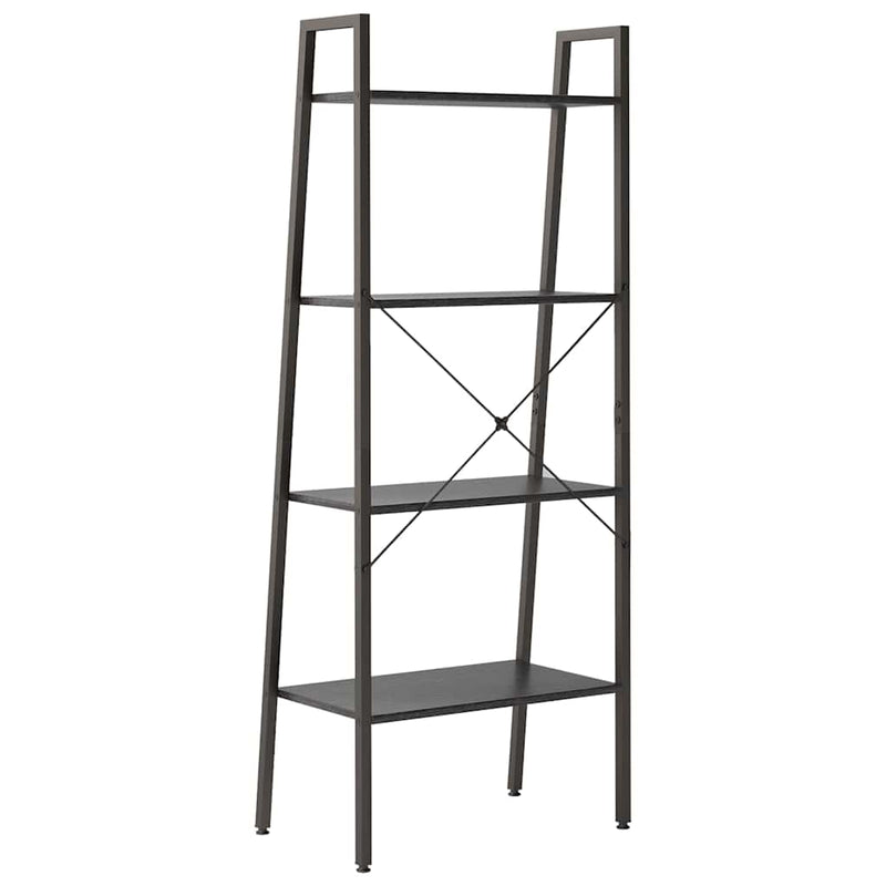 Raft vertical cu 4 niveluri, negru, 56x35x140 cm