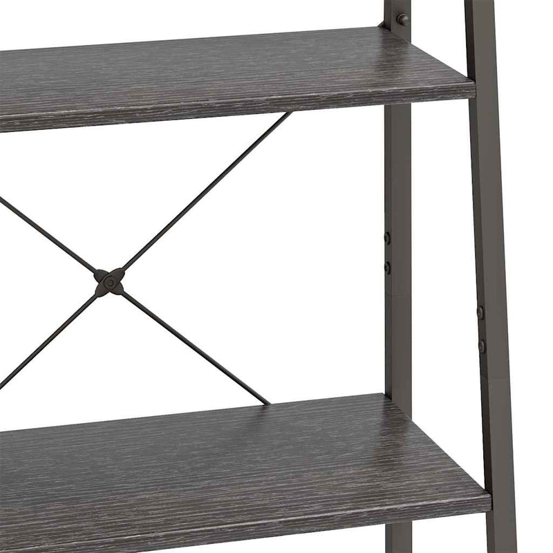 Raft vertical cu 4 niveluri, negru, 56x35x140 cm