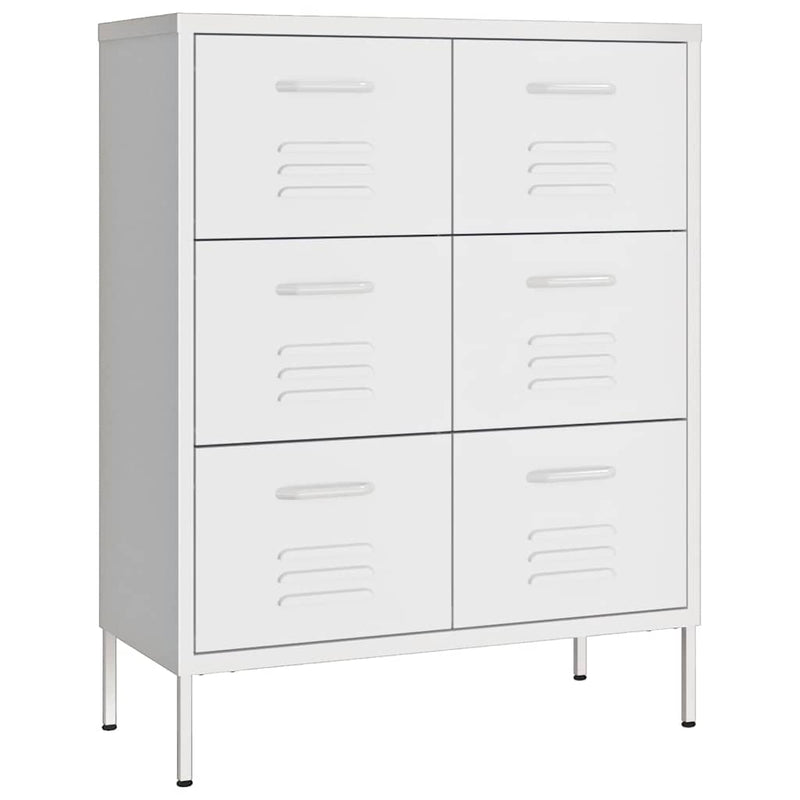 Dulap cu sertare, alb, 80x35x101,5 cm, oțel