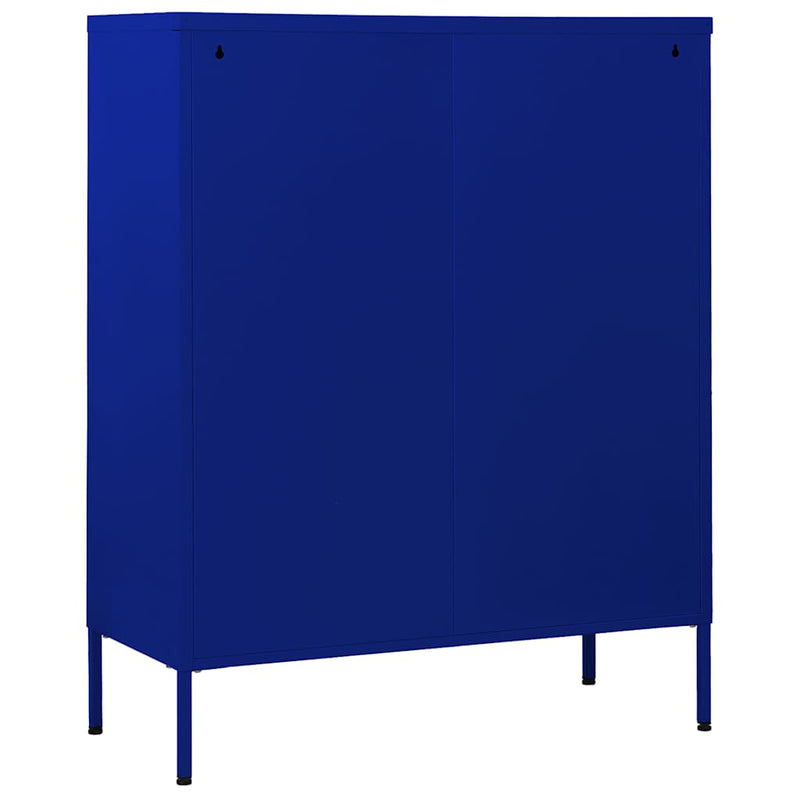 Comodă cu sertare, bleumarin, 80x35x101,5 cm, oțel