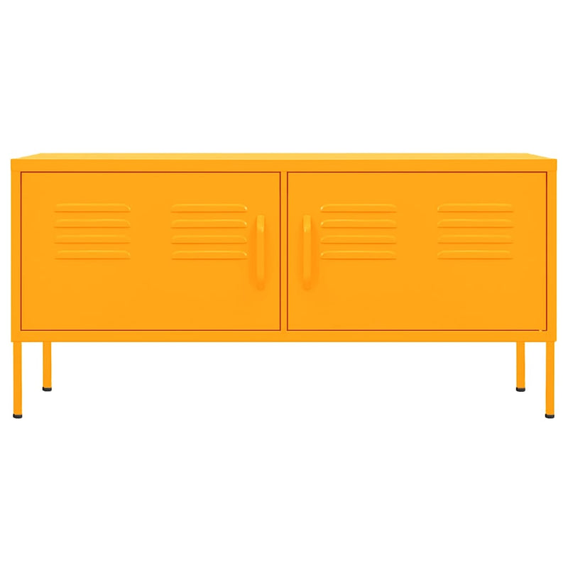 Dulap TV, galben muștar, 105x35x50 cm, oțel