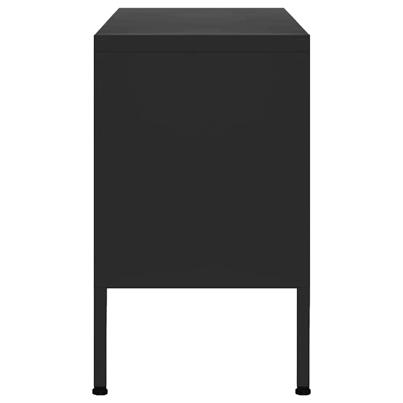 Comodă TV, negru, 105x35x50 cm, oțel
