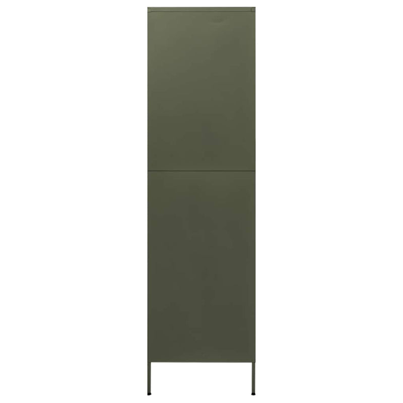 Șifonier, verde măslniu, 90x50x180 cm oțel