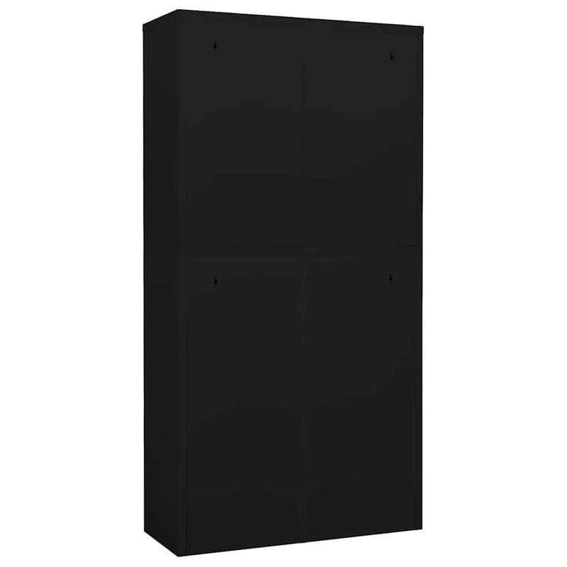 Dulap de birou, negru, 90x40x180 cm, oțel