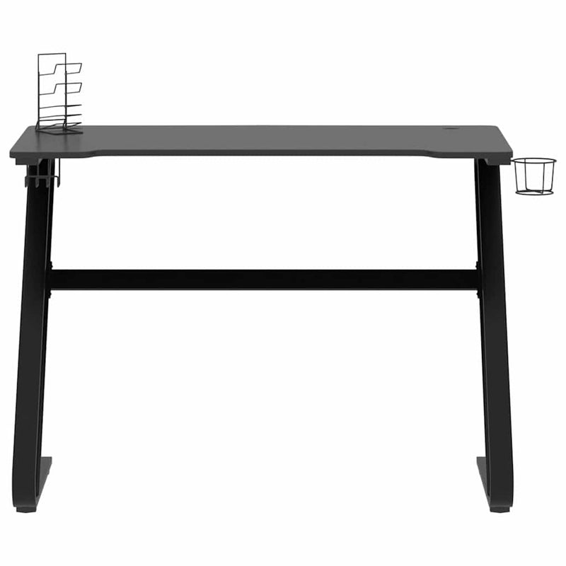Birou de gaming cu picioare în formă de ZZ, negru, 110x60x75 cm