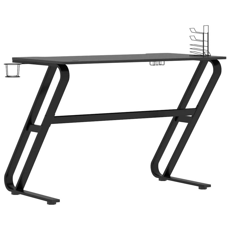 Birou de gaming cu picioare în formă de ZZ, negru, 110x60x75 cm