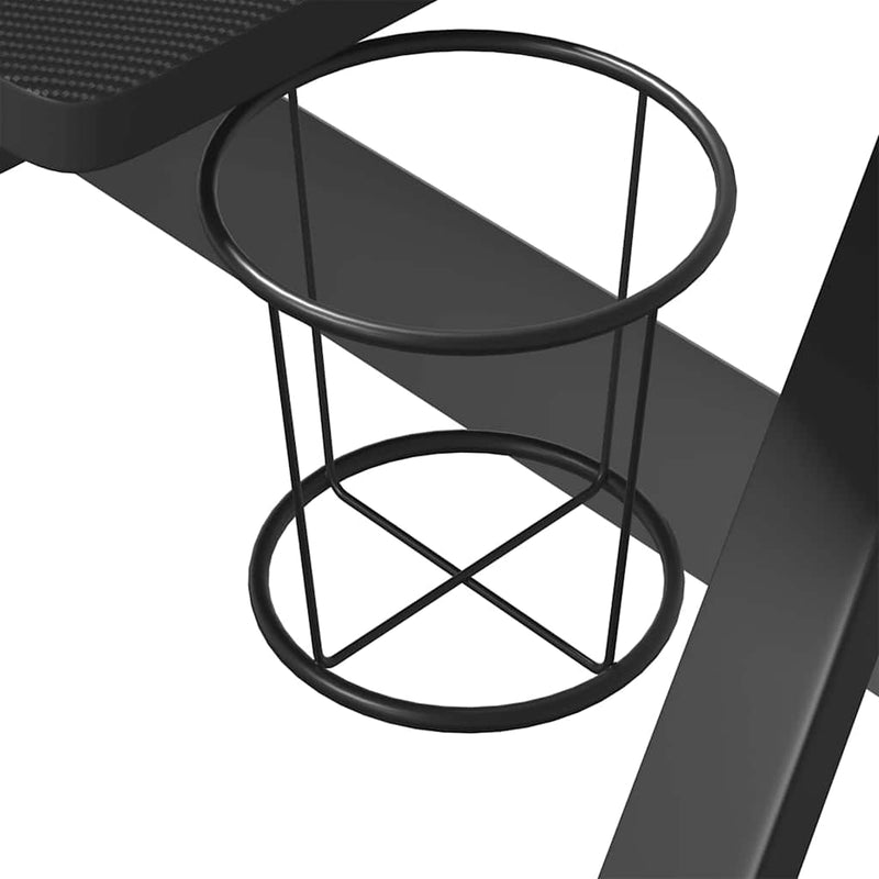Birou de gaming cu picioare în formă de ZZ, negru, 110x60x75 cm