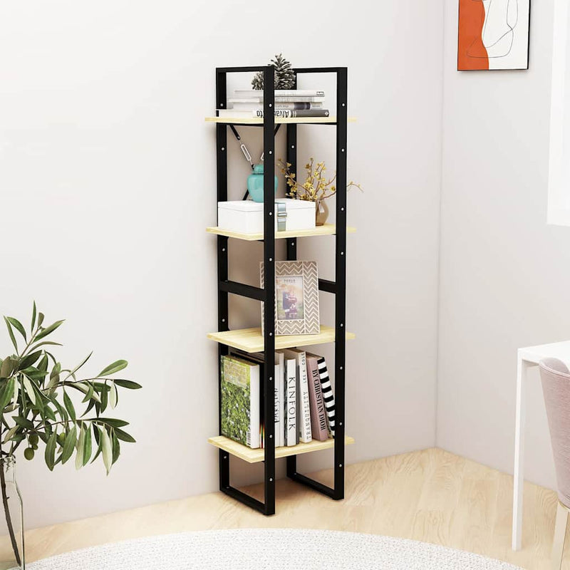 Bibliotecă cu 4 rafturi, 40x30x140 cm, lemn masiv de pin