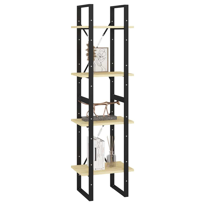 Bibliotecă cu 4 rafturi, 40x30x140 cm, lemn masiv de pin