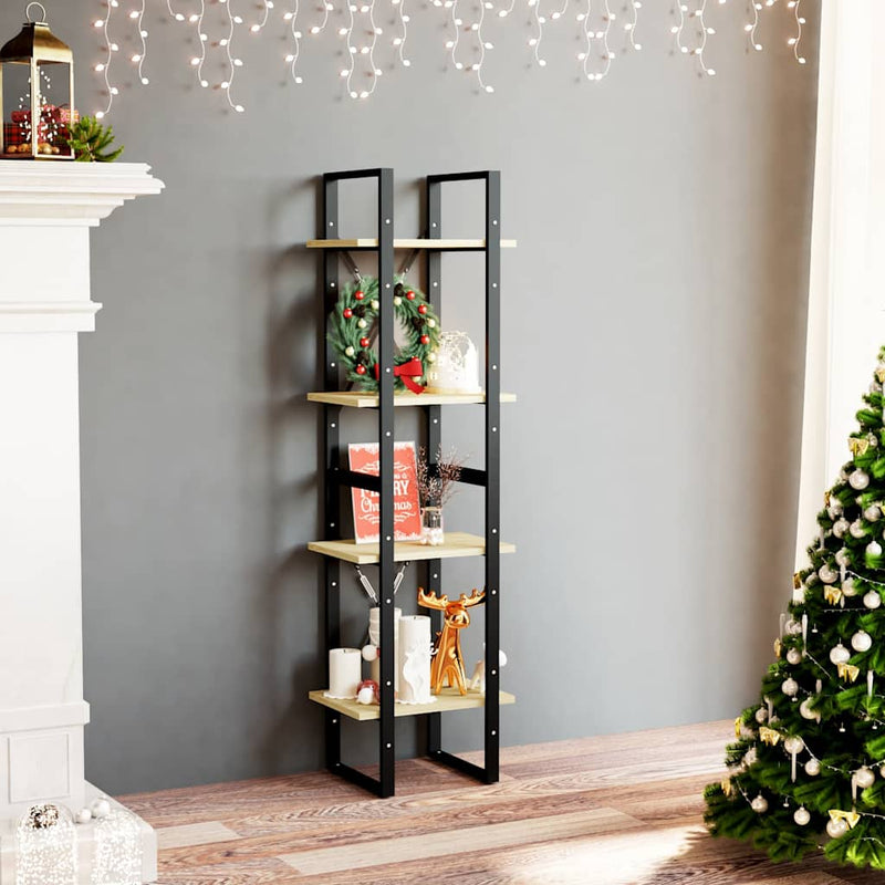Bibliotecă cu 4 rafturi, 40x30x140 cm, lemn masiv de pin
