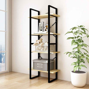Bibliotecă cu 4 rafturi, 60x30x140 cm, lemn masiv de pin