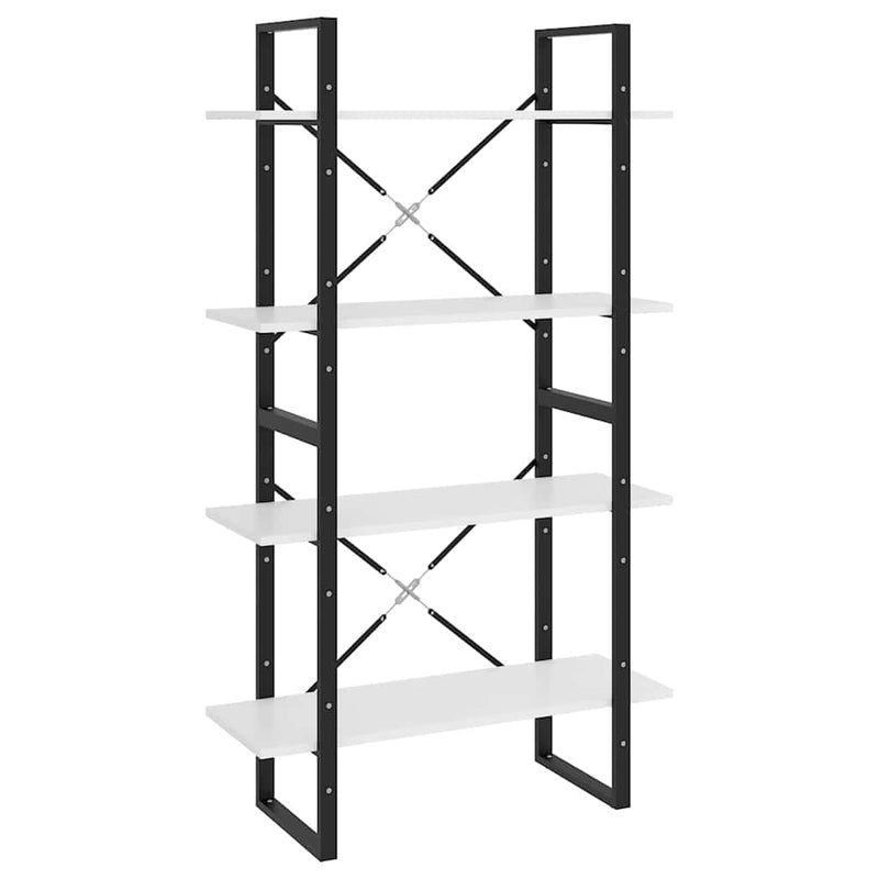 Bibliotecă cu 4 rafturi, alb, 80x30x140 cm, PAL