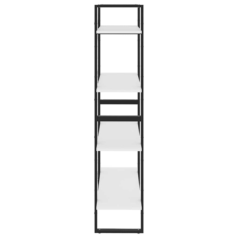 Bibliotecă cu 4 rafturi, alb, 80x30x140 cm, PAL