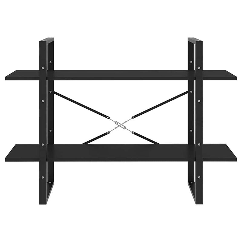 Bibliotecă cu 2 rafturi, negru, 100x30x70 cm, PAL