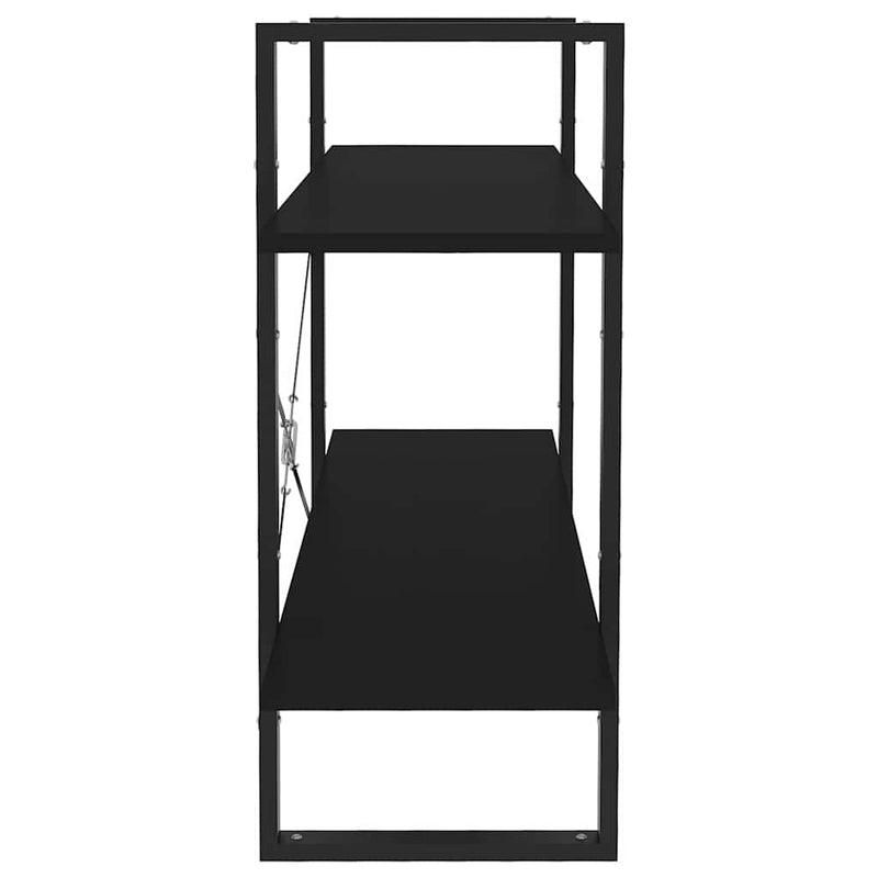 Bibliotecă cu 2 rafturi, negru, 100x30x70 cm, PAL