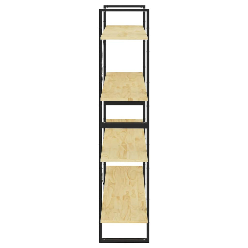 Bibliotecă cu 4 rafturi, 100x30x140 cm, lemn masiv de pin