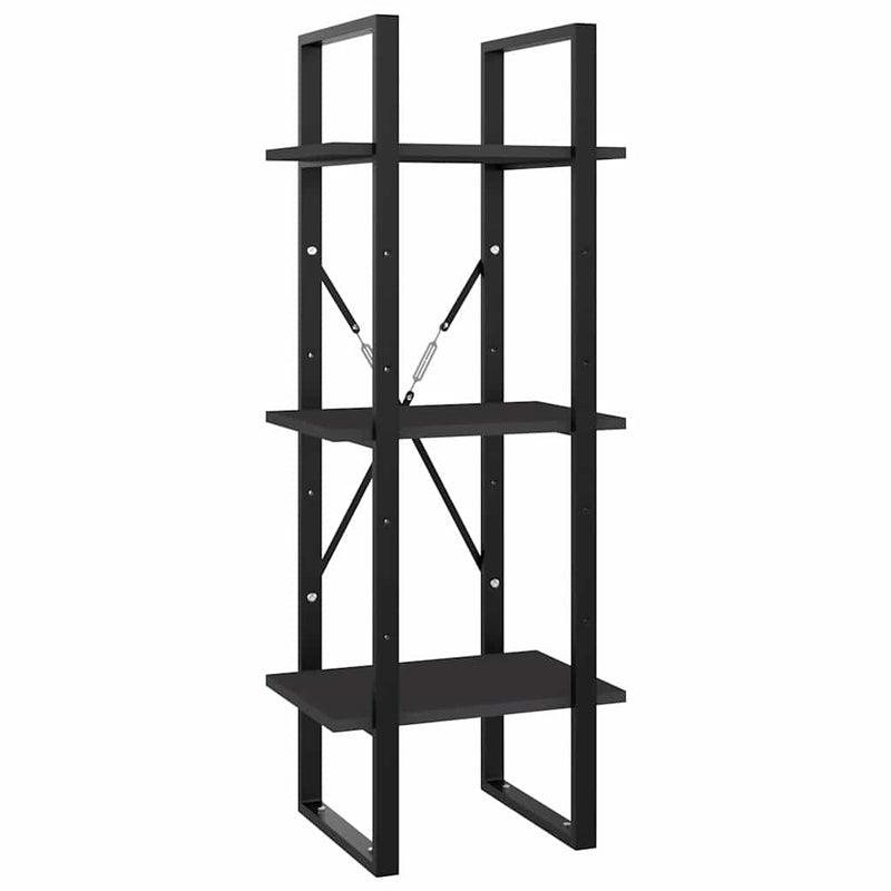 Bibliotecă cu 3 rafturi, gri, 40x30x105 cm, PAL
