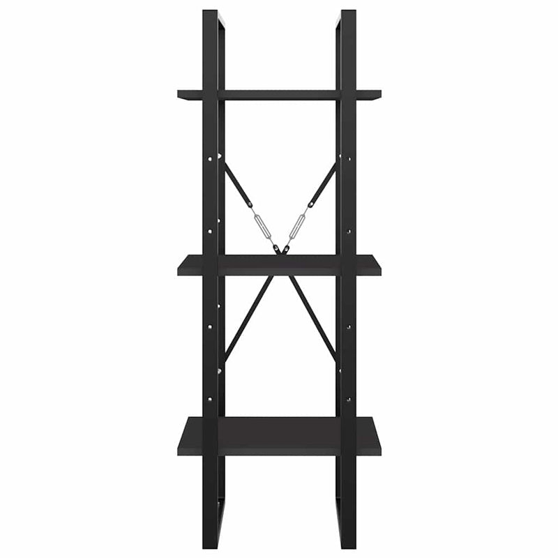 Bibliotecă cu 3 rafturi, gri, 40x30x105 cm, PAL