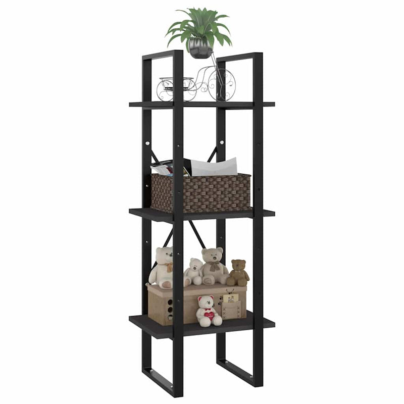 Bibliotecă cu 3 rafturi, gri, 40x30x105 cm, PAL