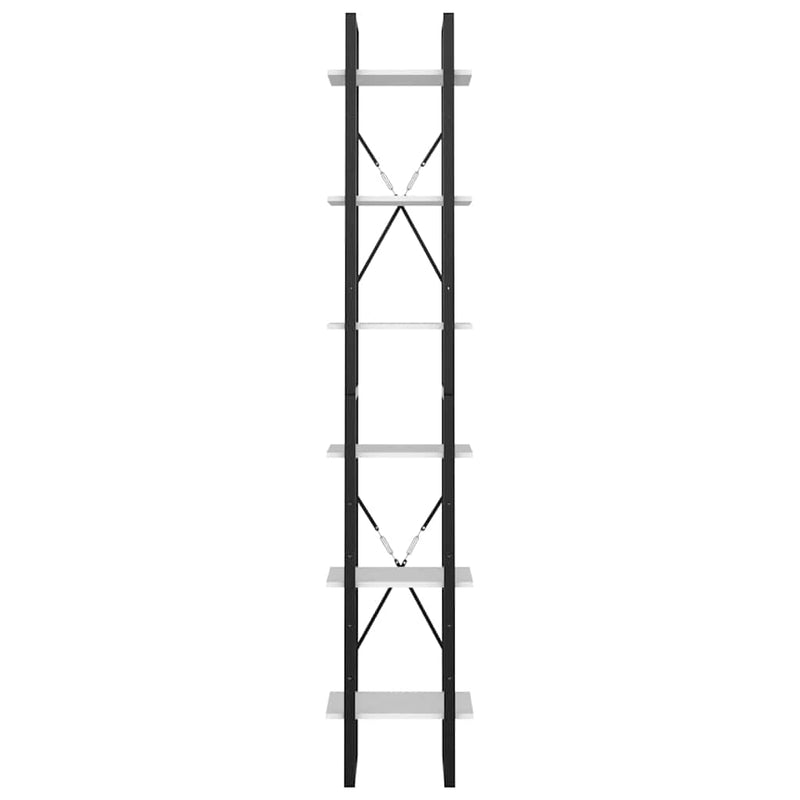 Bibliotecă cu 6 rafturi, alb, 40x30x210 cm, PAL