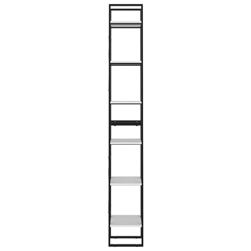 Bibliotecă cu 6 rafturi, alb, 40x30x210 cm, PAL