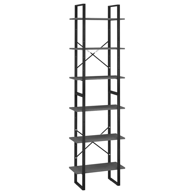 Raft de depozitare, gri, 60x30x210 cm, lemn compozit