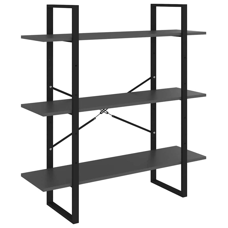 Bibliotecă, gri, 100x30x105 cm, PAL