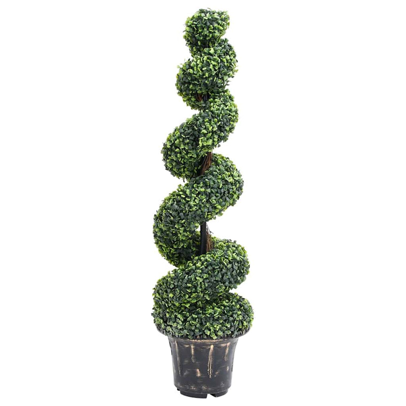 Plantă artificială de cimișir cu ghiveci, verde, 117cm, spirală