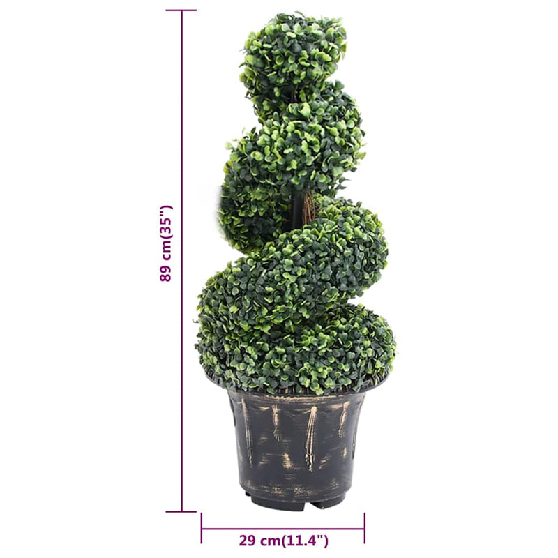 Plantă artificială de cimișir cu ghiveci, verde, 89 cm, spirală