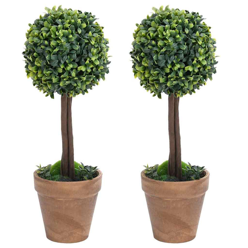 Plante artificiale cimișir cu ghiveci, 2 buc. verde 41 cm minge